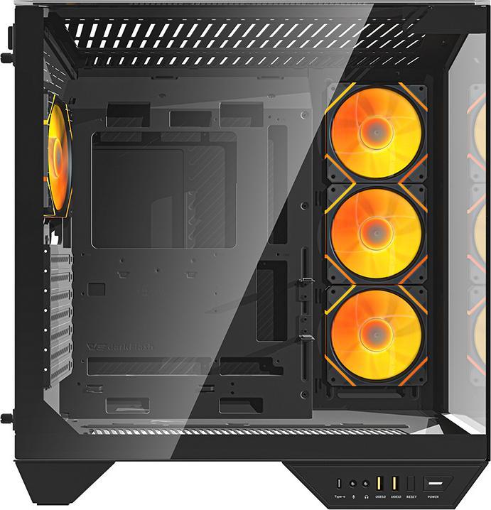 Productafbeelding Darkflash Tech Darkflash DY470 computer case (black) + 4 fans + GPU bracket (ATX, mATX, ITX)