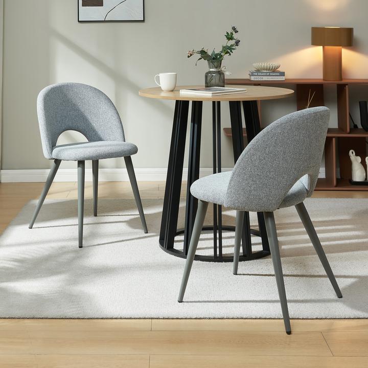 Produktbild En.Casa Esszimmerstuhl Karijoki 4er Set Webstoff Grau