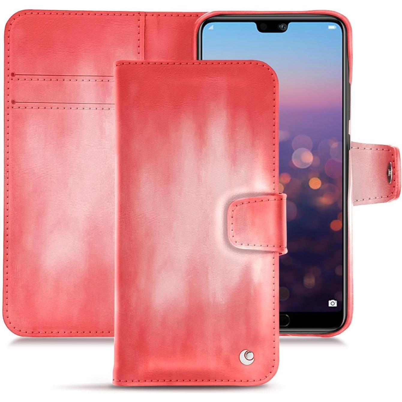 Noreve Lederschutzhülle Wallet (Huawei P20), Smartphone Hülle, Rosa