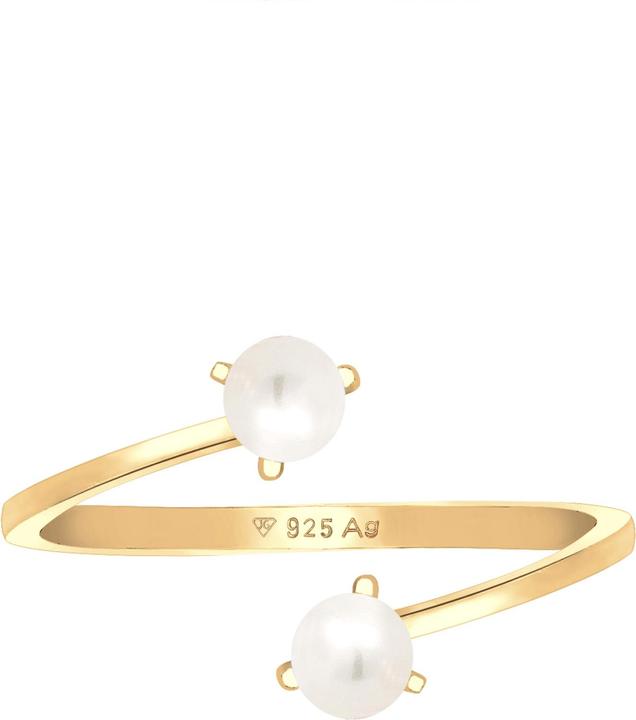 Actual product image Elli Ring Freshwater Pearl Adjustable One Size 925 Silver (54)