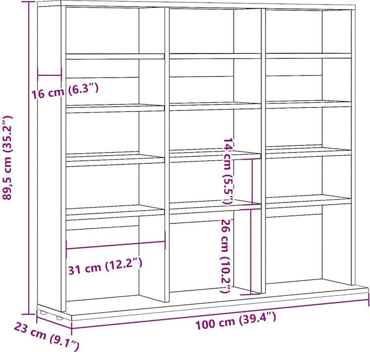 Produktbild vidaXL CD-Regal (CDs)