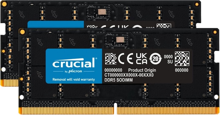Produktbild Crucial CT2K32G48C40S5 (2 x 32GB, 4800 MHz, DDR5-RAM, SO-DIMM)
