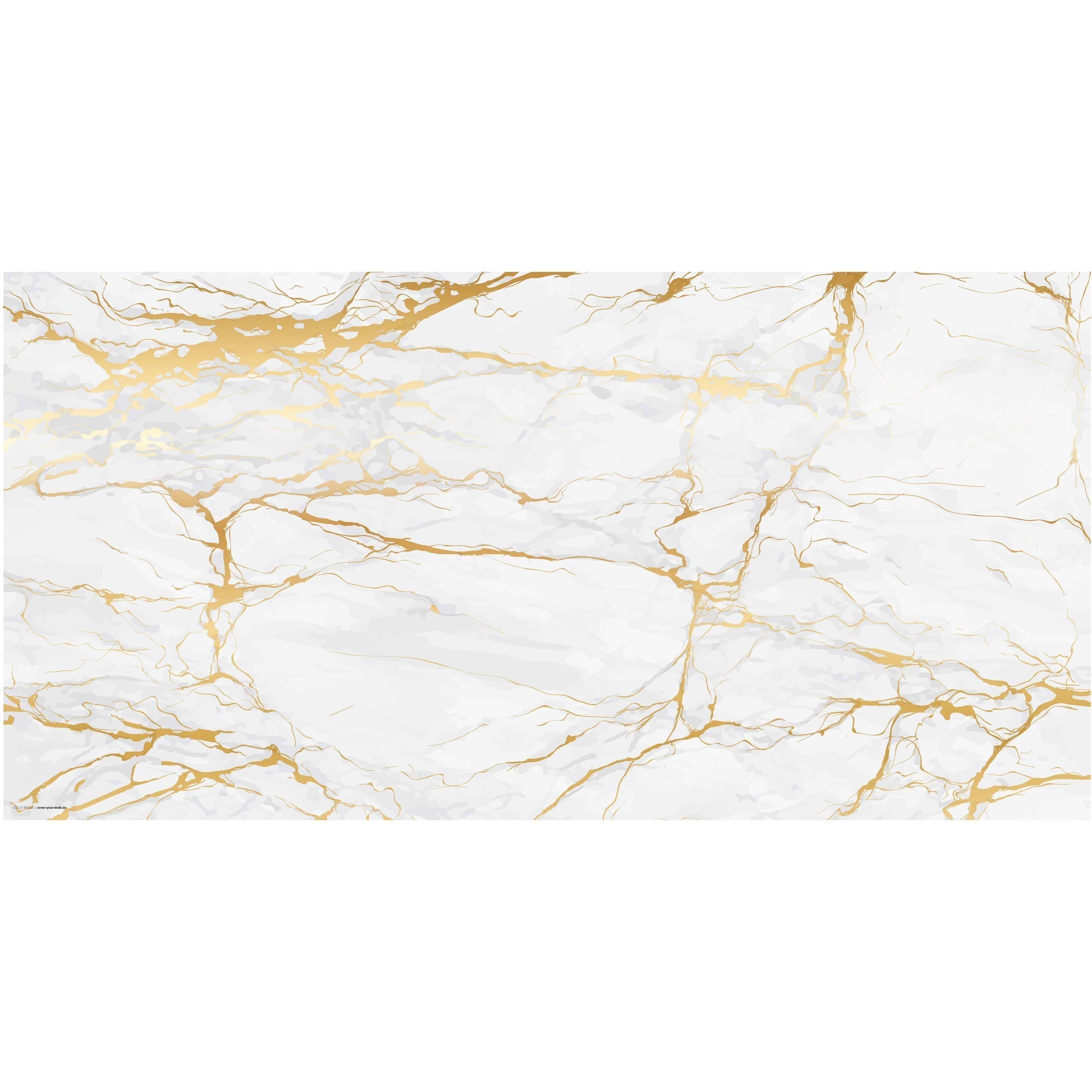 CoverYourDesk, Unterlage, Schreibtischunterlage Weisser Marmor mit Goldadern