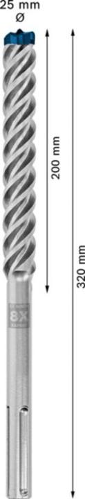 Produktbild Bosch Professional Zubehör EXPERT SDS max-8X Hammerbohrer, 25 x 200 x 320 mm (25 mm)
