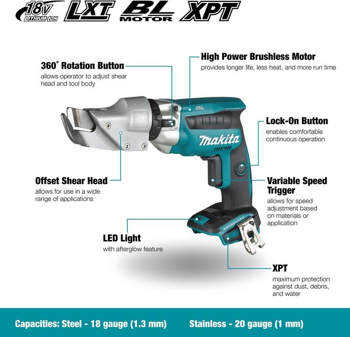 Produktbild Makita DJS131Z Blechschere Doppelbackenschere - Formenschnitt