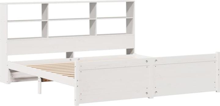 Produktbild vidaXL Massivholzbett Holzbett Bett mit Regal ohne Matratze Weiss 180x200cm (180 x 200 cm)