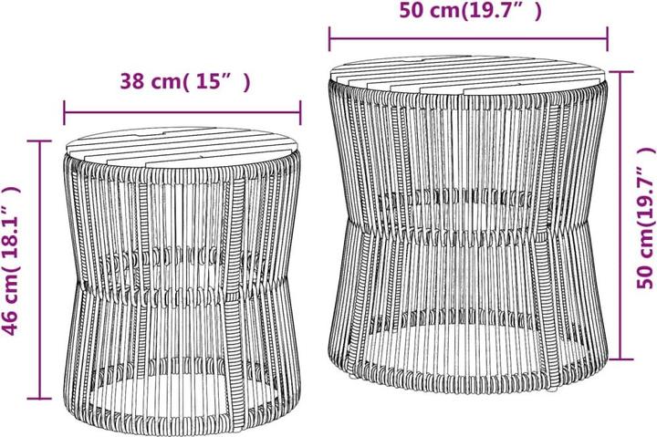 Actual product image vidaXL Garden side tables