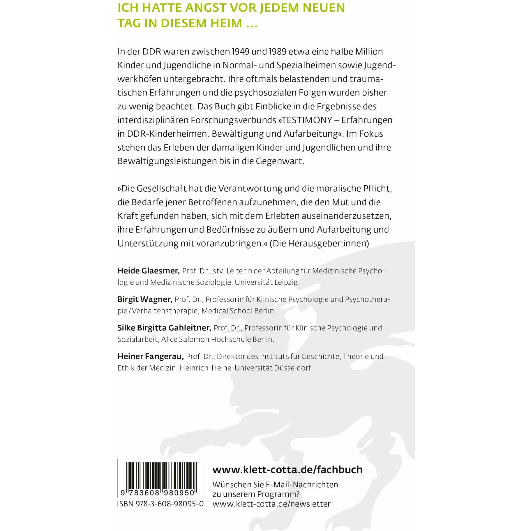 Thumbnail - Ehemalige Heimkinder der DDR, Fachbücher von Silke Birgitta Gahleitner, Birgit Wagner, Heide Glaesmer, Heiner Fangerau
