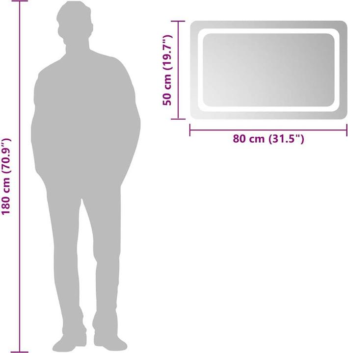 Immagine prodotto vidaXL Spiegel (80 x 50 cm)