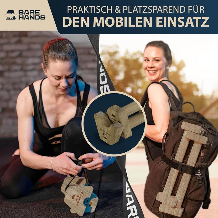 Actual product image Bare Hands Wooden push-up grips for calisthenics