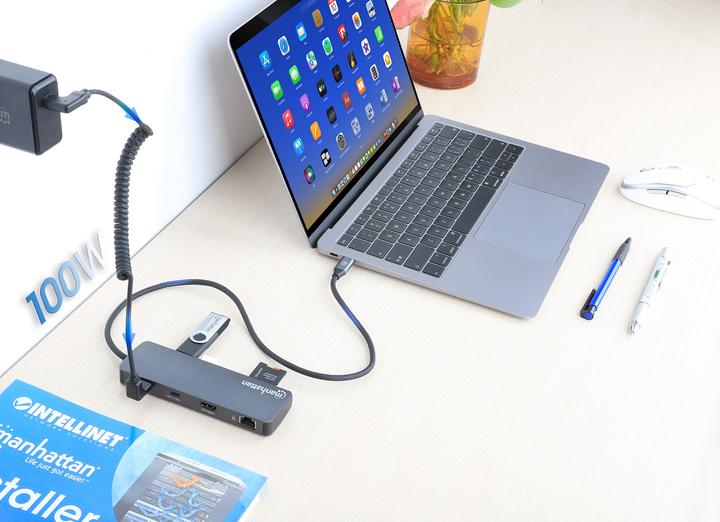 Immagine prodotto Manhattan USB-C PD auf HDMI 9-in-1 4K Dockingstation / Multiport Hub (USB-C, 9 porte)