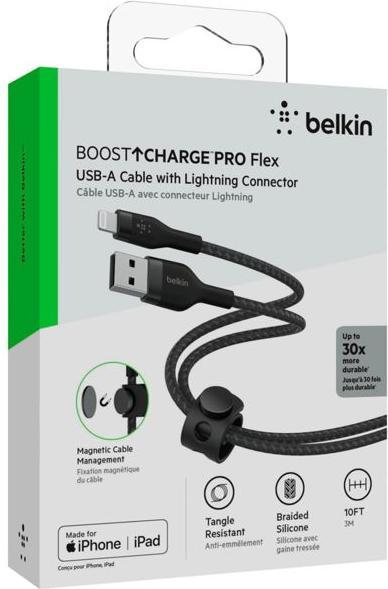Image du produit Belkin Câble de charge USB Boost Charge Pro Flex USB A - Lightning 3 m (3 m)