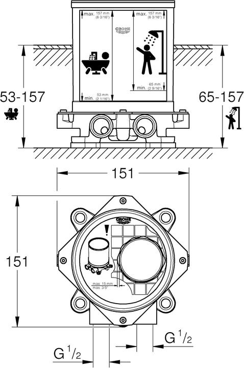 Actual product image Grohe Raw construction set