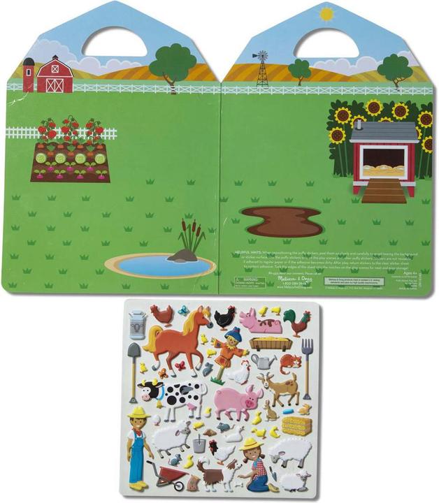 Produktbild Melissa & Doug Reusable Puffy Stickers Playset Farm (52 Sticker)