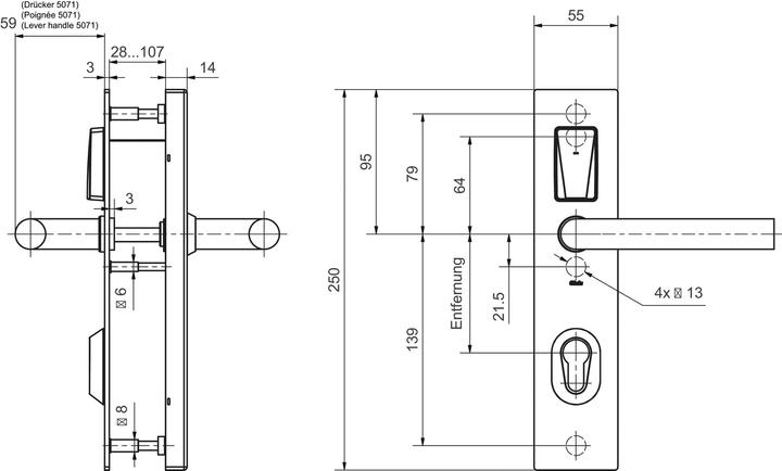 Produktbild Glutz E-Beschlag eAccess (Türgarnitur)
