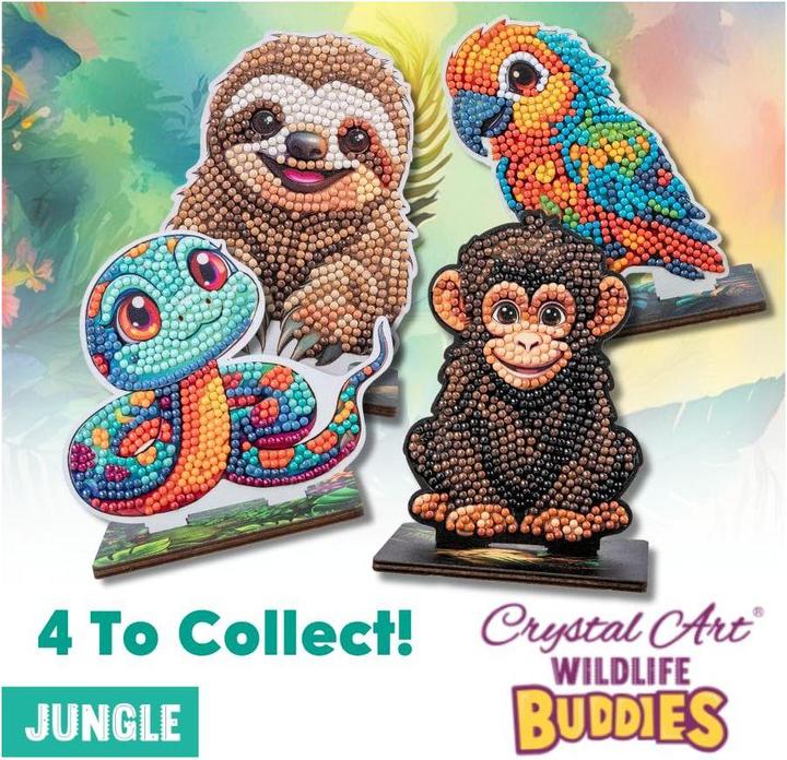 Actual product image Craft Buddy Jungle Papagei, Crystal Art Buddy, ca. 11x8cm