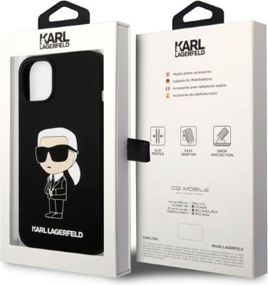Produktbild Karl Lagerfeld KLHMP14SSNIKBCK iPhone 14 6.1" hardcase black/black Silicone Ikonik Magsafe (Apple iPhone 14)