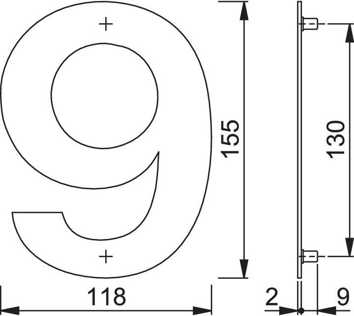 Immagine prodotto Magni Numero civico 9 in acciaio inox