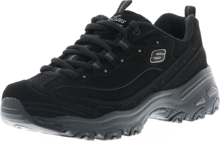 Skechers 11949/BBK D'Lites-Play On Damen Sneaker Turnschuhe Halbschuhe Low-Cut schwarz