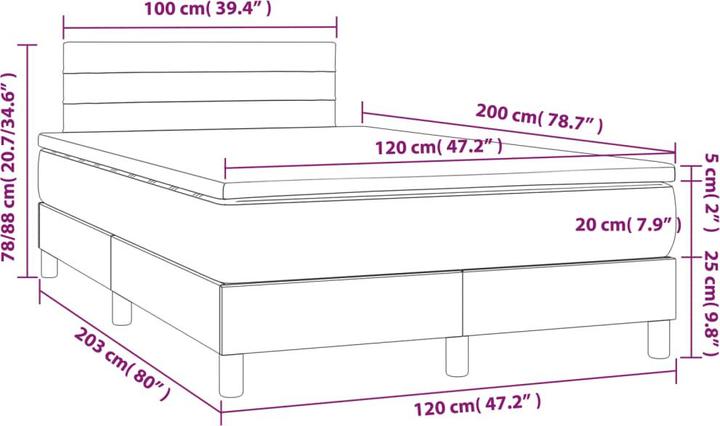 Immagine prodotto vidaXL Boxspringbett (120 x 200 cm)