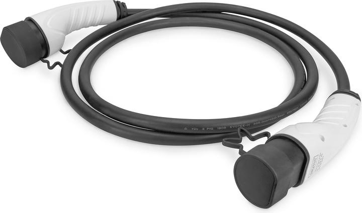 Produktbild Digitus Einphasig 32A - Ladekabel Typ 2 auf Typ 2 (Typ 2, 7.40 kW, 32 A, 10 m)