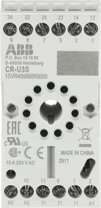 Actual product image ABB CR-U series relay base (Relay socket)