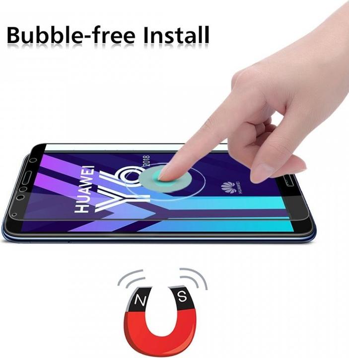 Actual product image Screenguard Huawei Y6 2018 Full Screen Protective Glass Film 2.5D 9H (1 pcs., Huawei Y6 (2018))