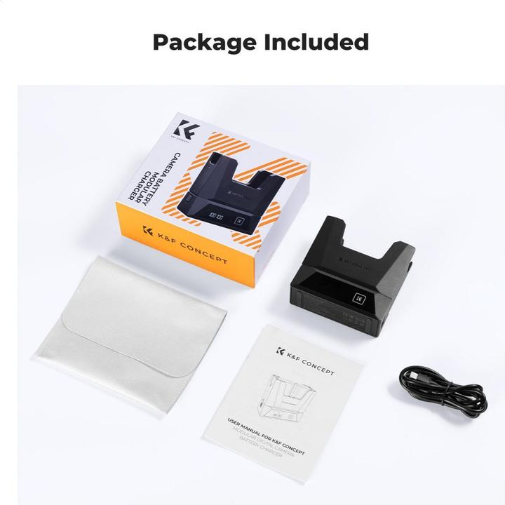 K&F Concept Removable Modular Dual Channel Type-C Charger with LCD Digital Display Screen