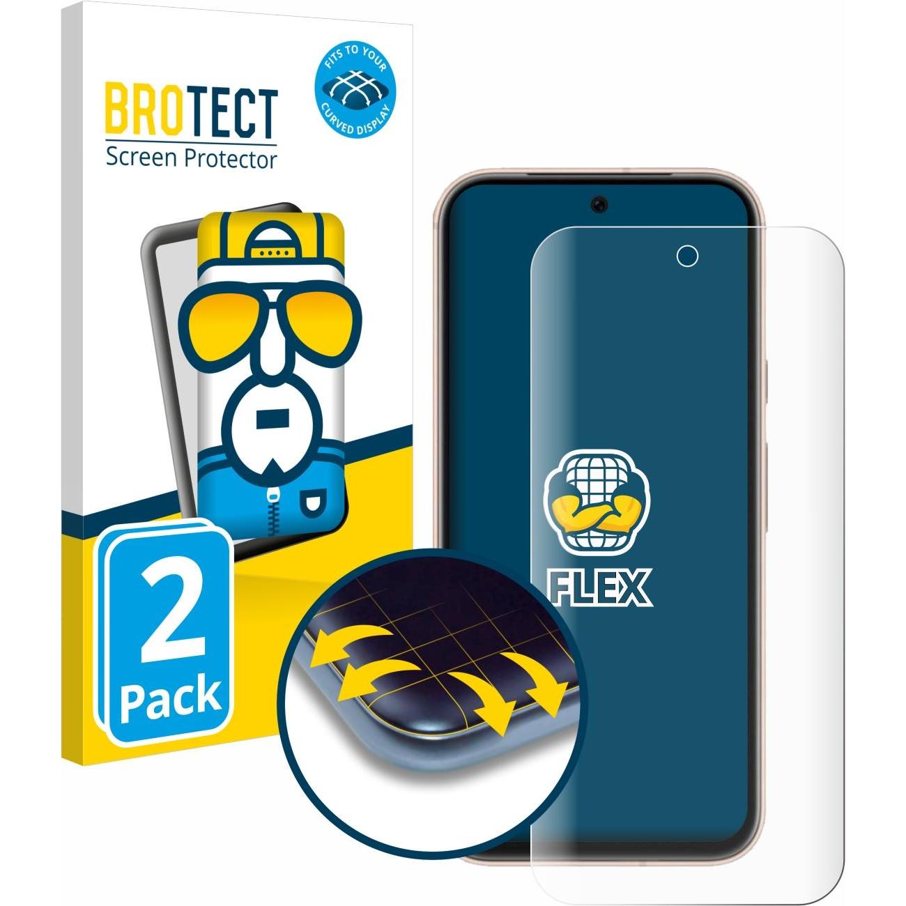 BROTECT Full-Screen Displayschutz (2 Stück, Google Pixel 8a), Smartphone Schutzfolie, Transparent