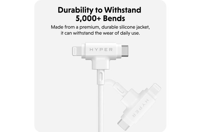 Actual product image Targus HyperJuice Silicone USBC/Lightning60W WT (1.50 m, USB 2.0, 60 W)