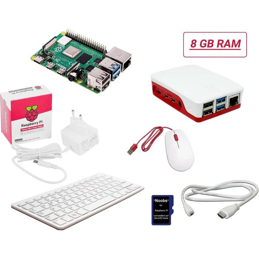 Raspberry Pi Kit Desktop 5 B 8GB 4 x 2.4GHz incl. tastiera, incl. mouse, incl. Noobs OS, incl. rete, Scheda + Kit di sviluppo