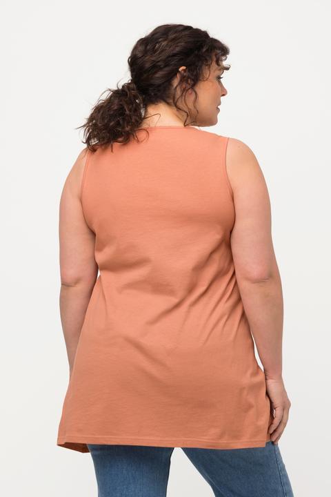 Produktbild Ulla Popken Longtop, Naturfärbung, A-Linie, V-Ausschnitt, ärmellos (50, 52)