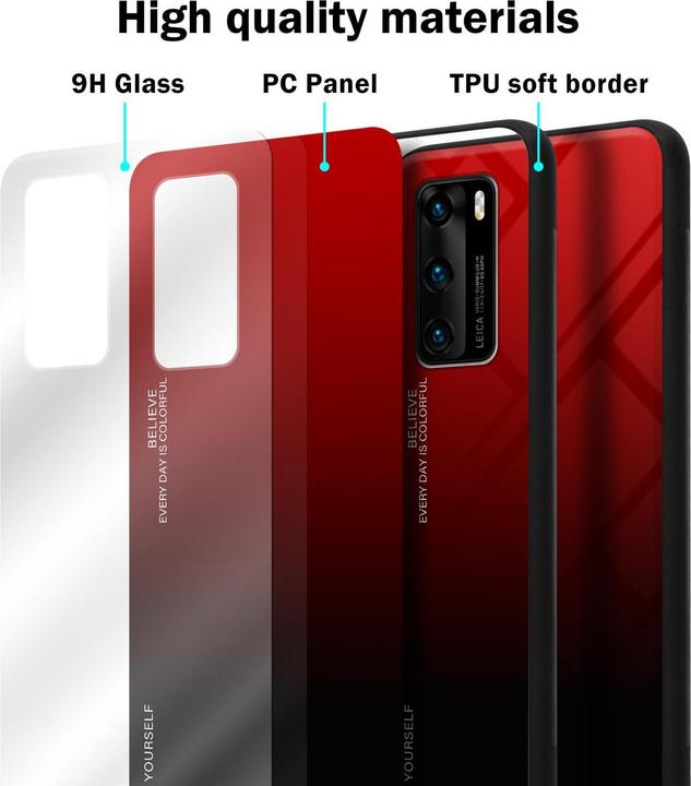 Produktbild Cadorabo TPU 2 Farben Glas Cover (Huawei P40)