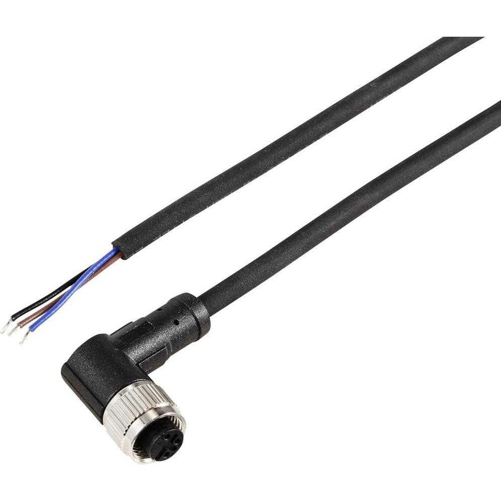 Tru Components TC-12833112 Sensor-/Aktor-Anschlussleitung M12 Kupplung, gewinkel, Elektronikkabel + Stecker, Schwarz