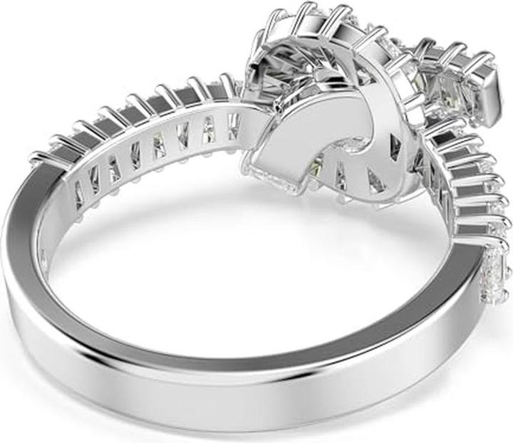 Produktbild Swarovski Matrix Ring Baguette Schliff Knoten Weiss Rhodiniert (55)