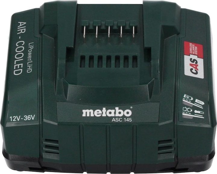 Actual product image Metabo Basic Set 2x LiHD Battery Pack 18 V 5,5 Ah Li-Ion Battery CAS System ( 685122380 ) + ASC 145 Charger (18 V)