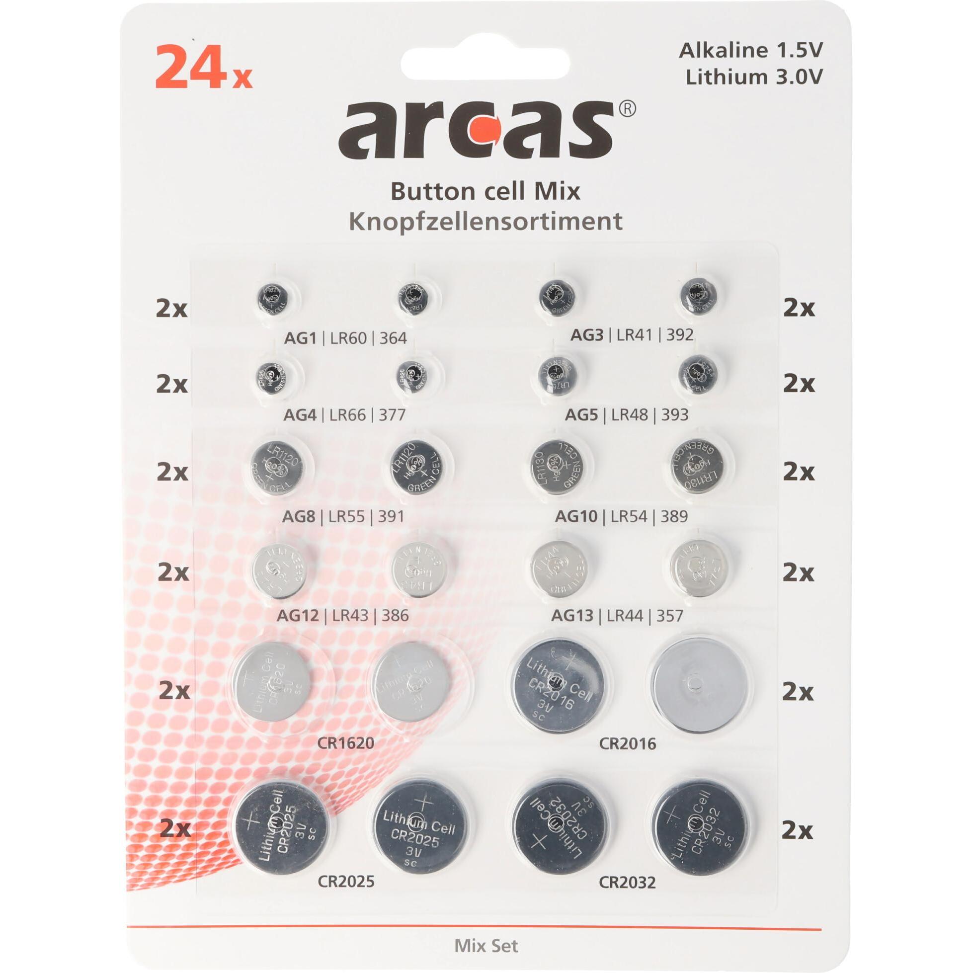Thumbnail - AccuCell 24 Alkaline und Lithium Knopfzellen Batterien sortiert im Set (24 Stk.), Batterien + Akkus