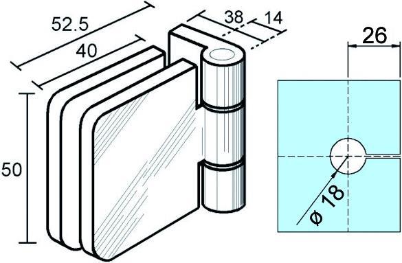 Productafbeelding Werkstarck Glazen deurscharnieren