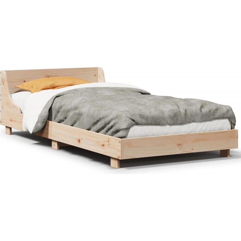 VidaXL, Bett, Bett mit Kopfteil Kiefer (90 x 190 cm)