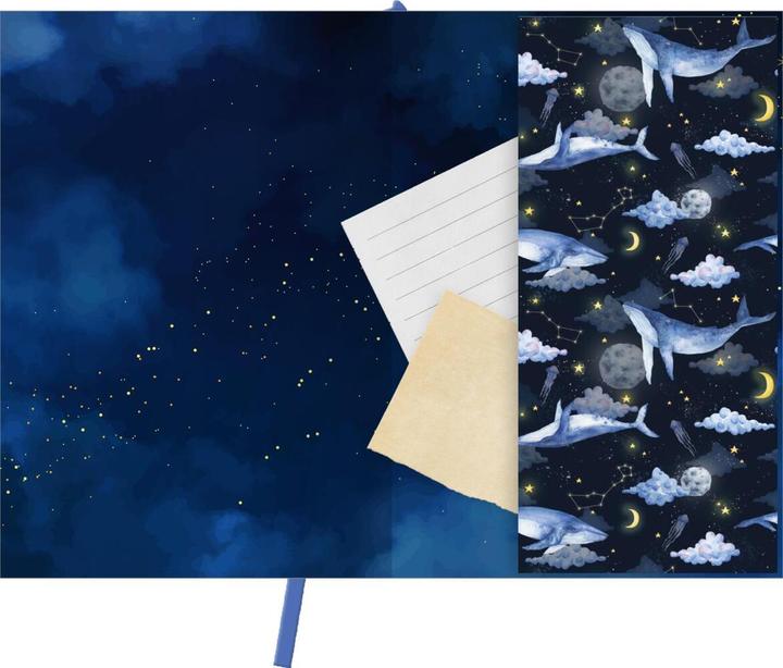 Actual product image Notebook A5: Cosmic Whale (A5, Dotted, Hardcover)