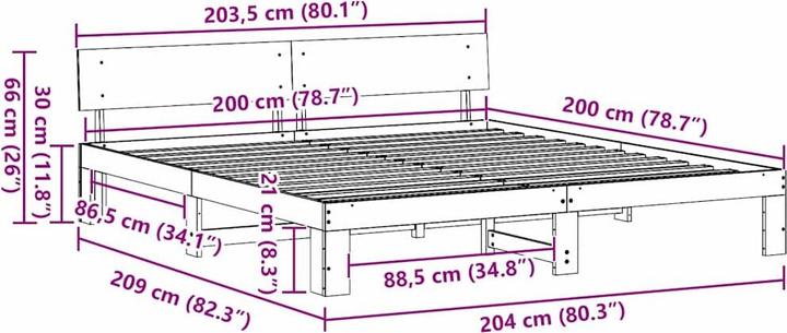 Image du produit vidaXL Moderner Bettrahmen (200 x 200 cm)