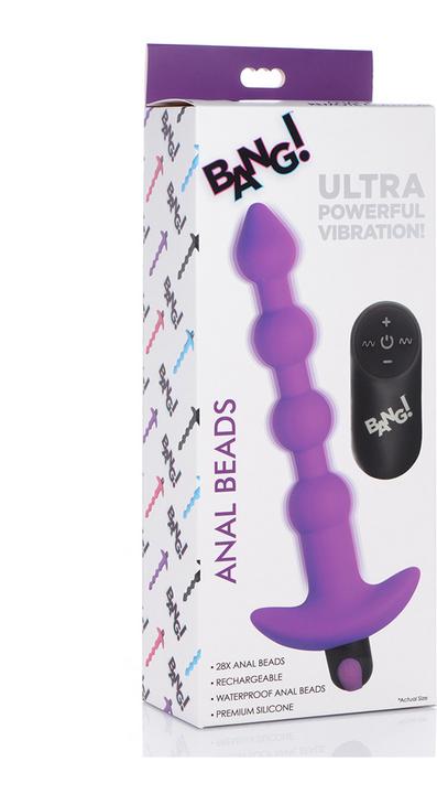 Actual product image XR Brands Vibrating Silicone Anal Beads & Remote Control