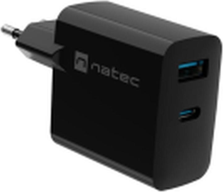 Genesis Ladowarka sieciowa Natec Ribera Gan 1x USB-A + 1x USB-C 45W czarna (45 W)