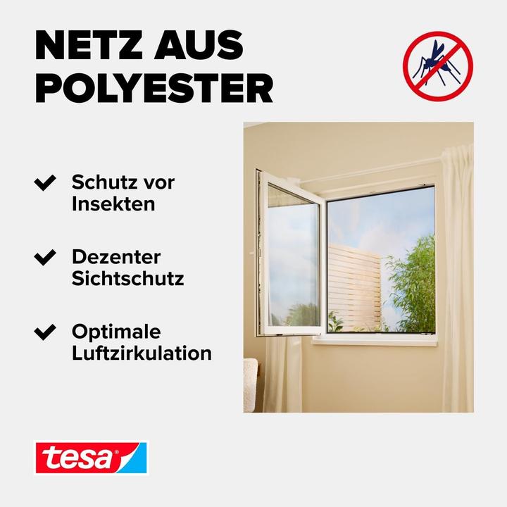 Actual product image tesa Insect screen STANDARD for windows, with Velcro tape, without drilling (100 x 100 cm)