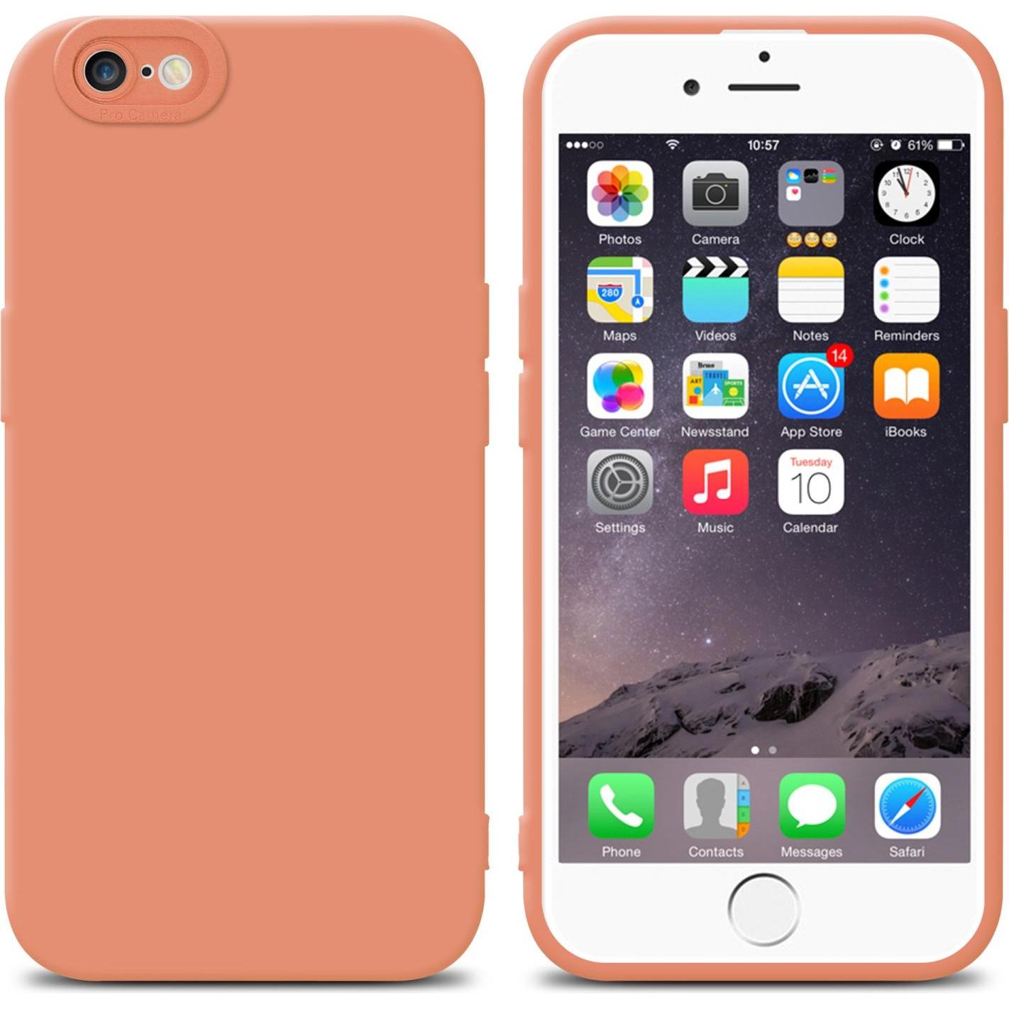 Cadorabo Hülle für Apple iPhone 6 PLUS / 6S PLUS im TPU Fluid LM162 Style (Apple iPhone 6 Plus), Smartphone Hülle, Orang...