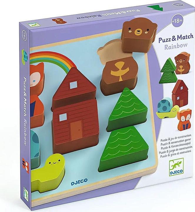 Actual product image Djeco Puzz & Match Rainbow (10 pieces)