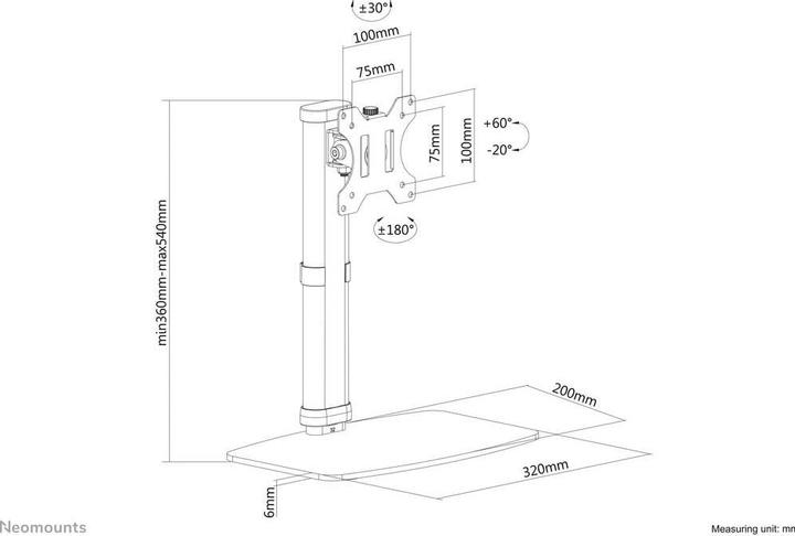 Immagine prodotto Neomounts Supporto da tavolo per tariffa flat (Tavolo, 30", 6 kg)