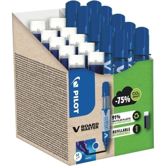 Pilot, Marker, Greenpack V-Board Master, blau, 10 Marker und 10 Ersatzminen (Blau, 5 mm, 20 x)