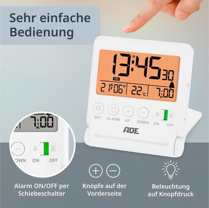 Actual product image ADE Digitalwecker CK2507-1 Weiss