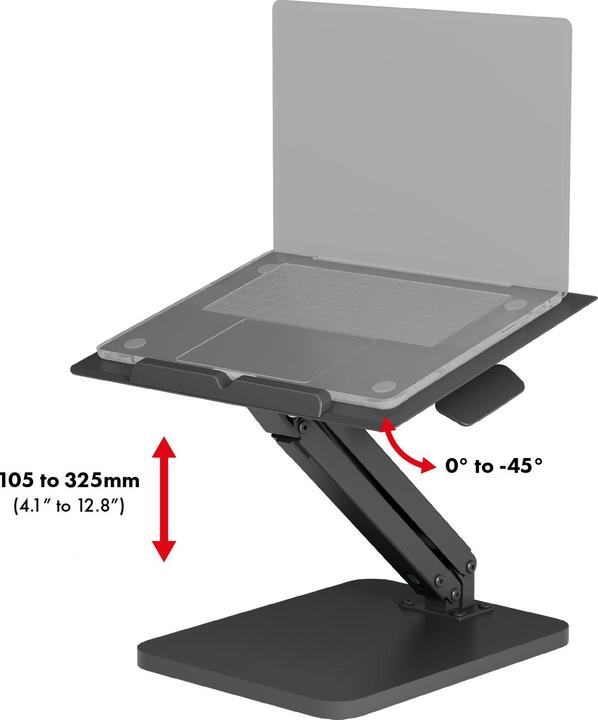 Produktbild Maclean desk stand for monitor or laptop gas spring for standing and sitting work black MC-493